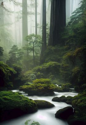 海岛灌木雨林海景