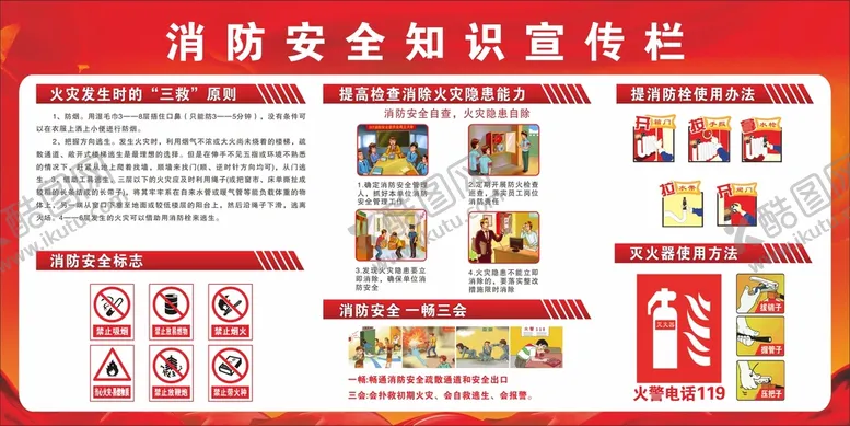 编号：98601309151225143594【酷图网】源文件下载-消防安全知识科普海报