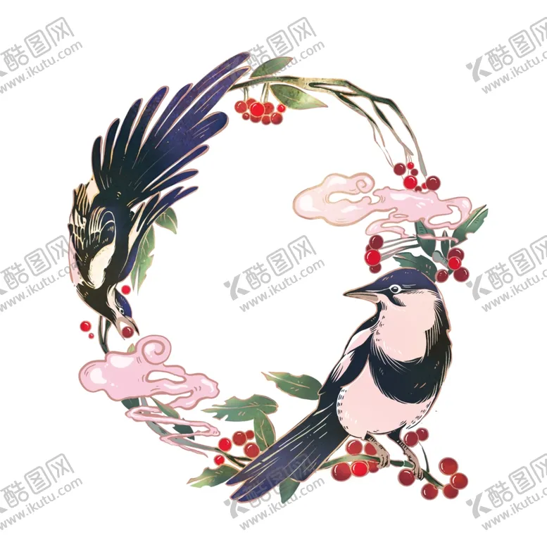 编号：45348203291510547174【酷图网】源文件下载-七夕节喜鹊元素