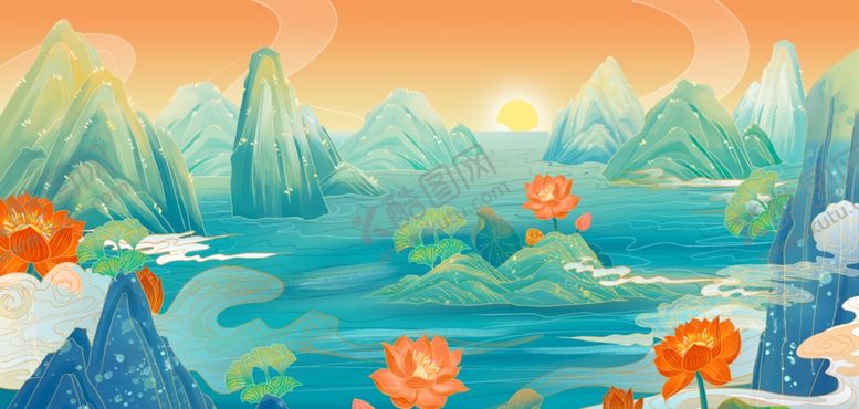 编号：63244002132354424938【酷图网】源文件下载-国潮夏日图
