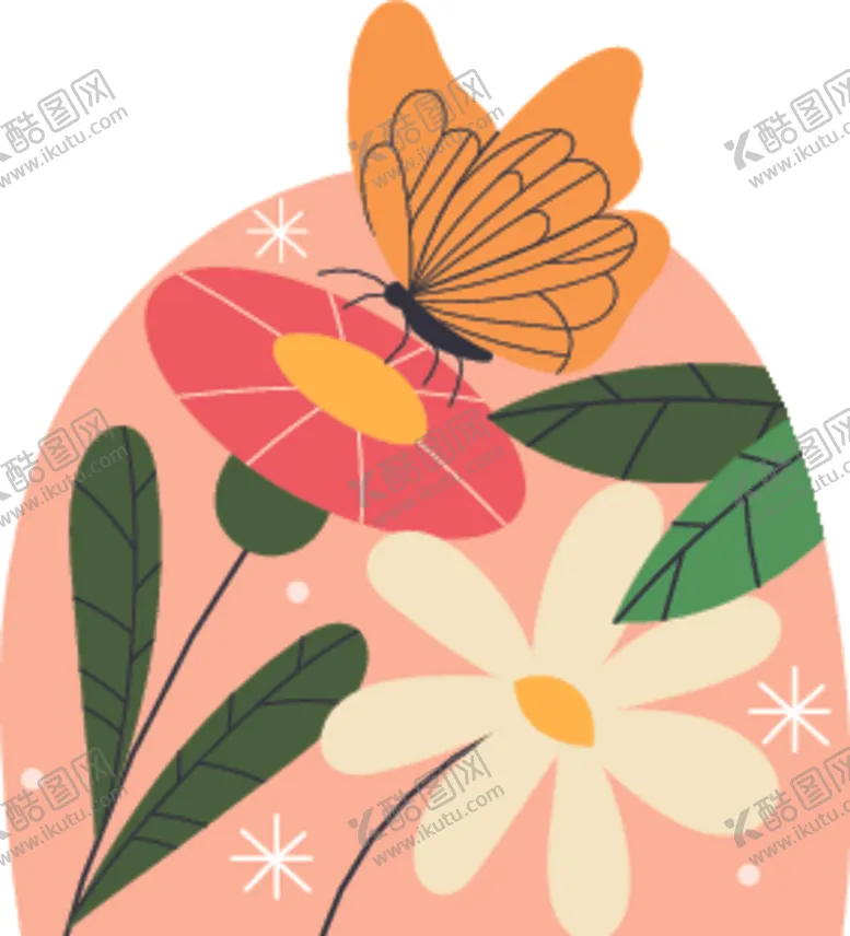 编号：56461004171709131184【酷图网】源文件下载-蝴蝶伴花的清新插画