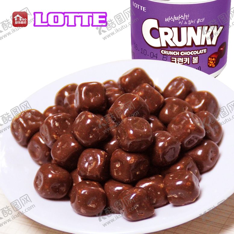 编号：67481910090424451609【酷图网】源文件下载-韩国乐天可伦脆米巧克力球76g