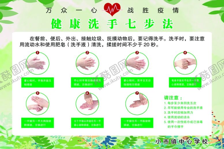 编号：78799610100909397029【酷图网】源文件下载-校园洗手七步法
