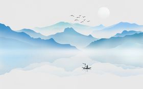 禅意山水背景
