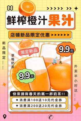 鲜榨西瓜冰促销海报