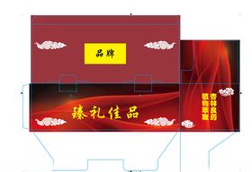 大红枣简单包装箱包装礼盒平面图