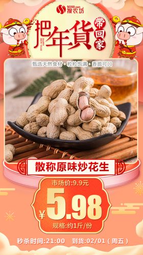 年货秒杀散称原味炒花生