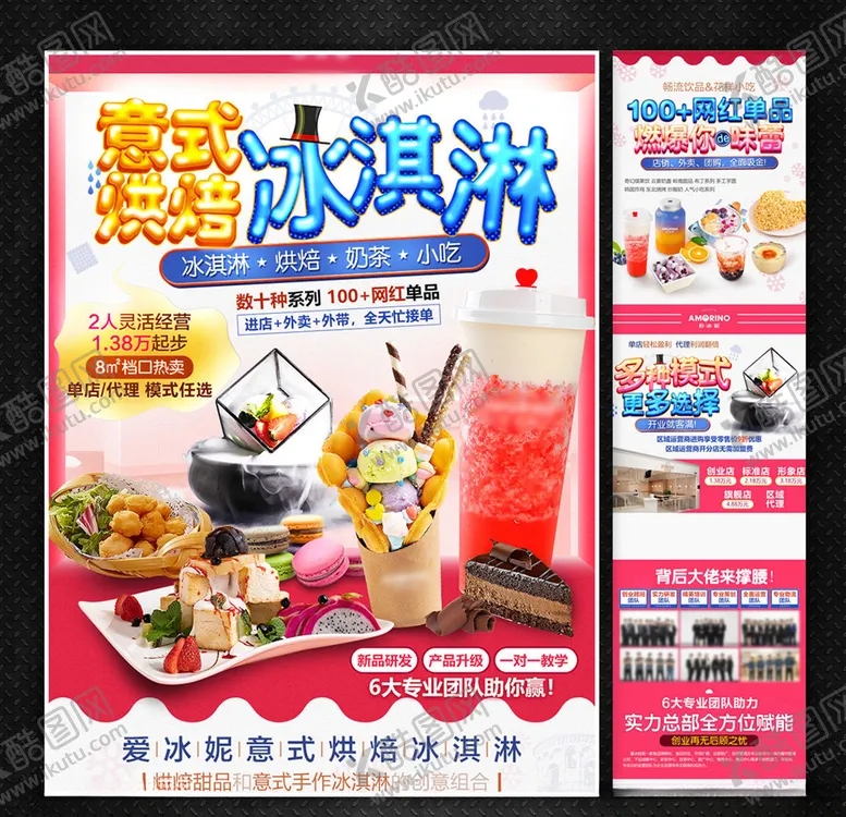 编号：68822205060332193264【酷图网】源文件下载-时尚冰淇淋招商海报