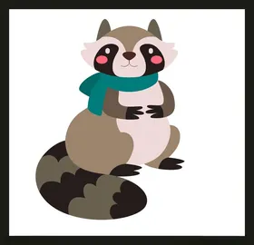 手绘小浣熊