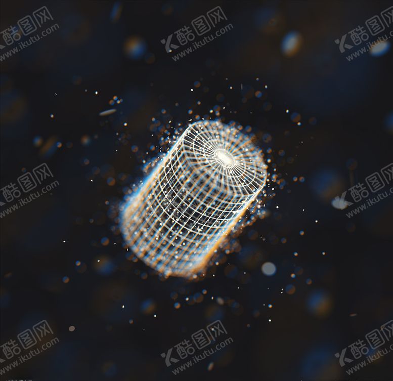 编号：45218109290449212467【酷图网】源文件下载-C4D模型线条线性圆柱体晶格