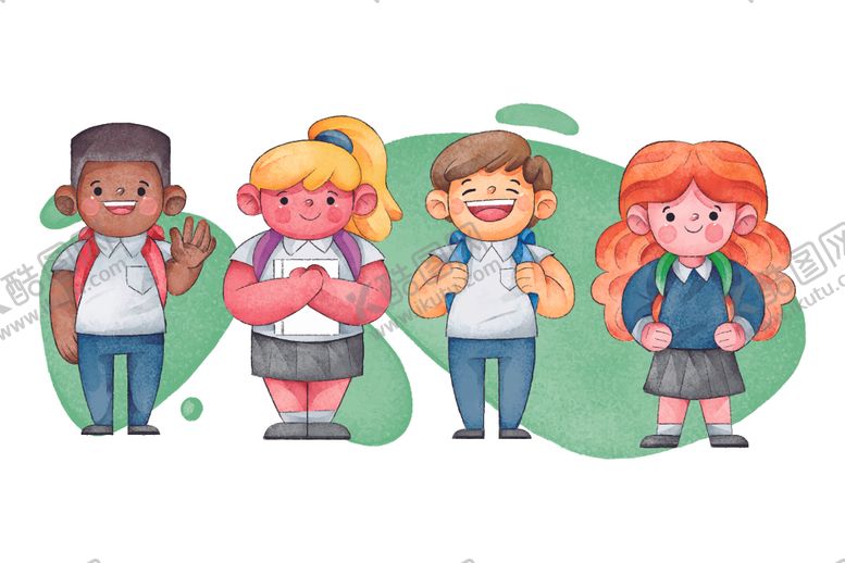 编号：90036010021236044769【酷图网】源文件下载-卡通学生