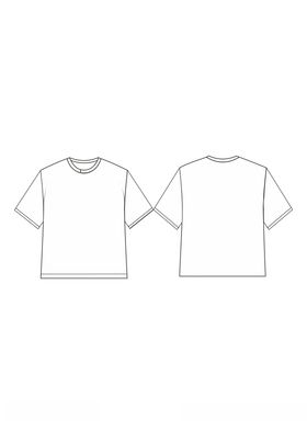 童装圆领短袖T恤款式图模板