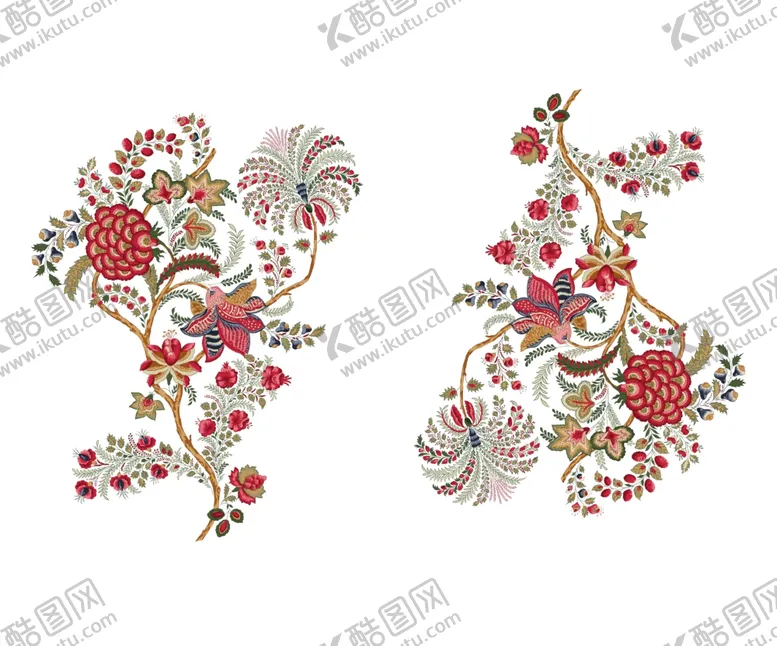 编号：54860106260825123995【酷图网】源文件下载-数码印花花朵手绘花