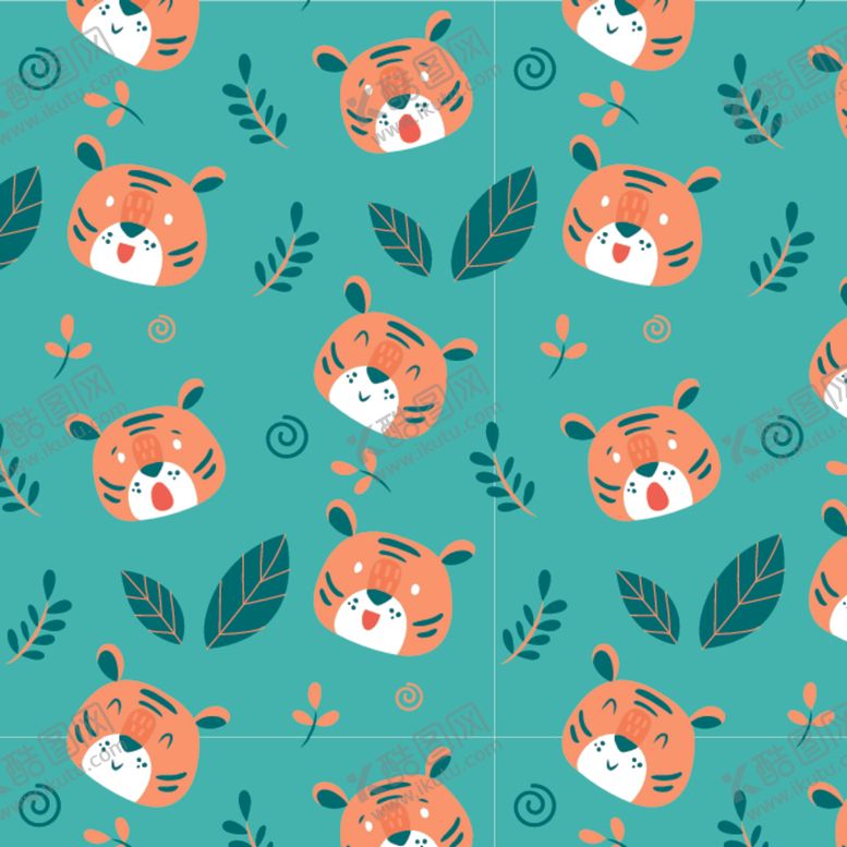 编号：85701110032141205133【酷图网】源文件下载-卡通老虎花纹