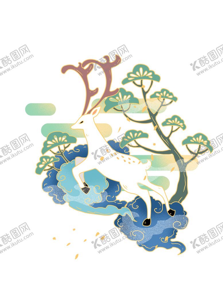编号：98316209181634334357【酷图网】源文件下载-国潮山水花鸟素材