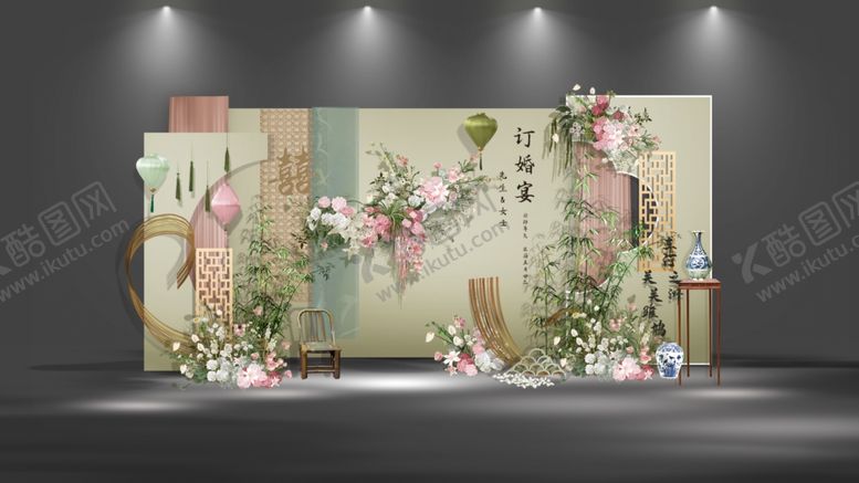 编号：35955209151805127647【酷图网】源文件下载-浪漫花卉主题婚礼背景墙