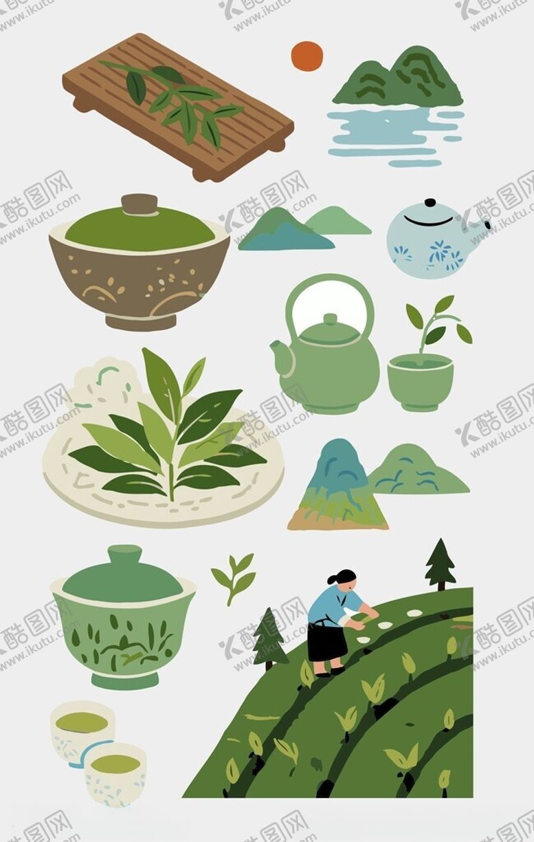 编号：57711812191814391217【酷图网】源文件下载-矢量茶元素