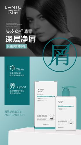 创意去屑洗发水产品海报