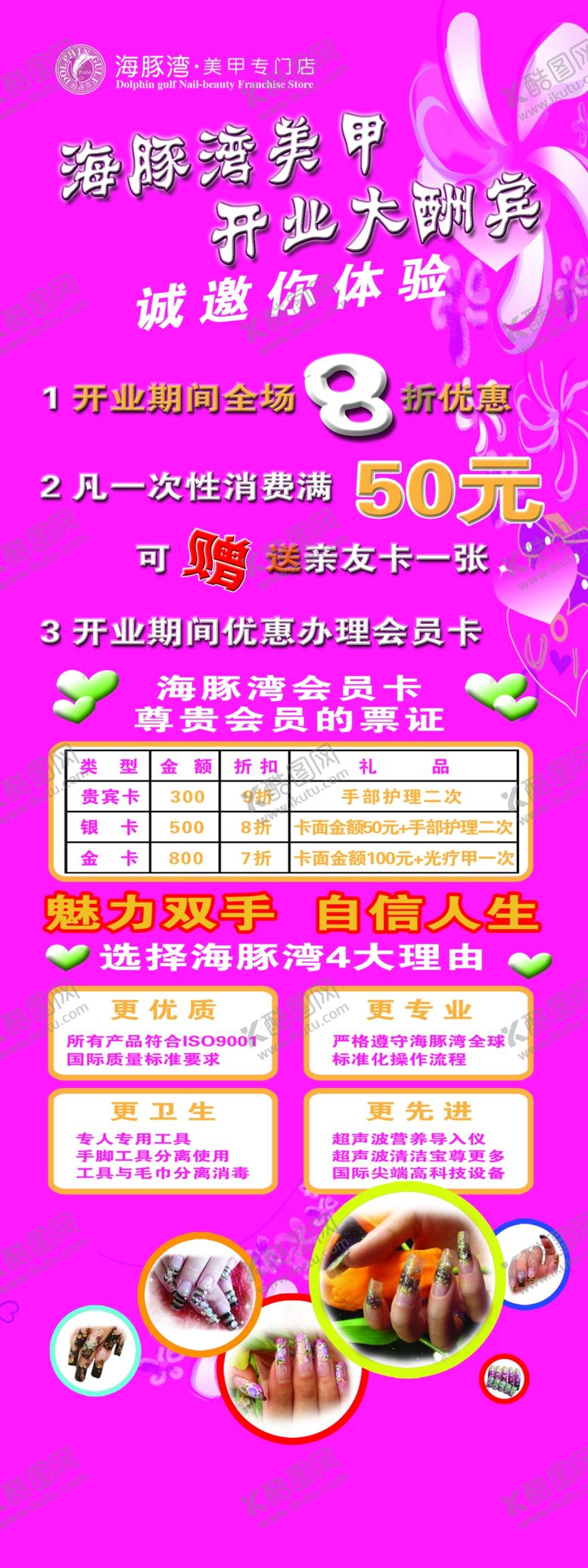 编号：98437410221049502224【酷图网】源文件下载-促销展架易拉宝美甲开业海报火爆