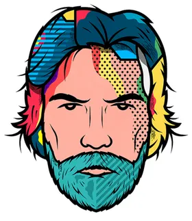插画人物炫彩平面几何