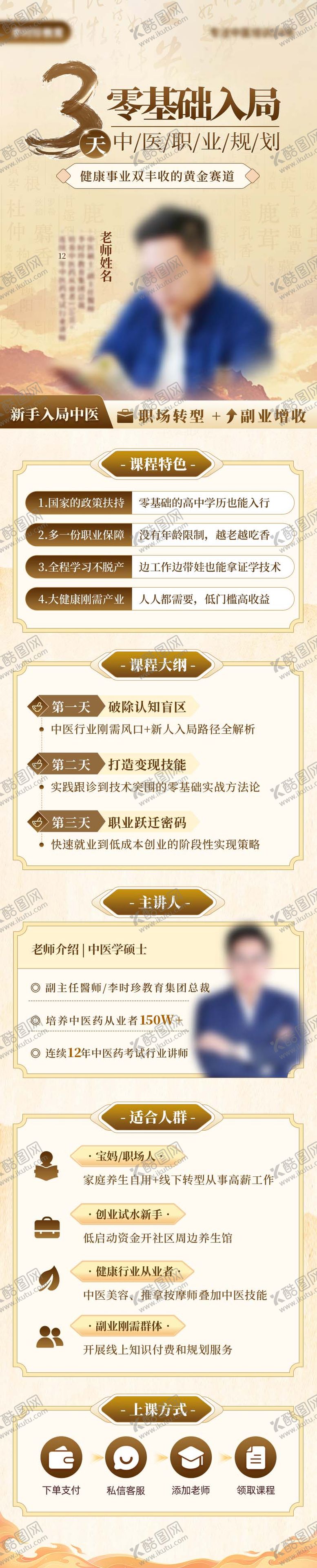编号：24416609151615374234【酷图网】源文件下载-中医国风中式讲师课程详情页
