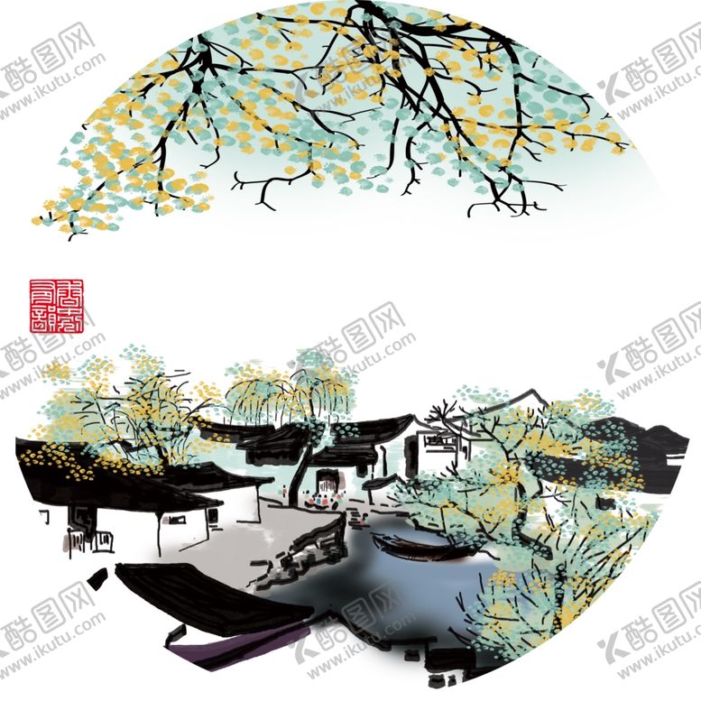 编号：54563910181135386246【酷图网】源文件下载-新中式圆形装饰画