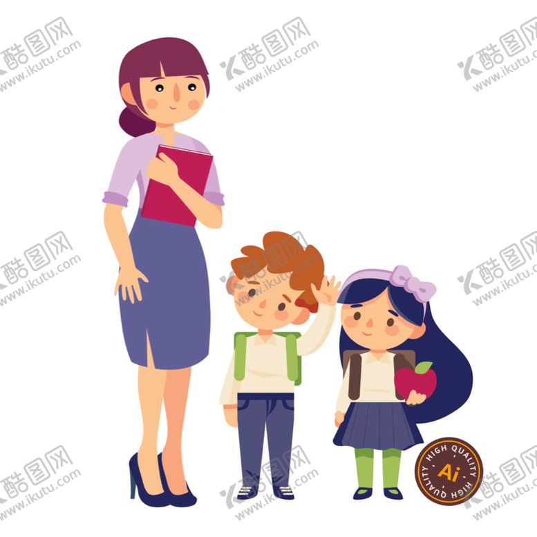 编号：93284709180947224853【酷图网】源文件下载-教师节卡通插画