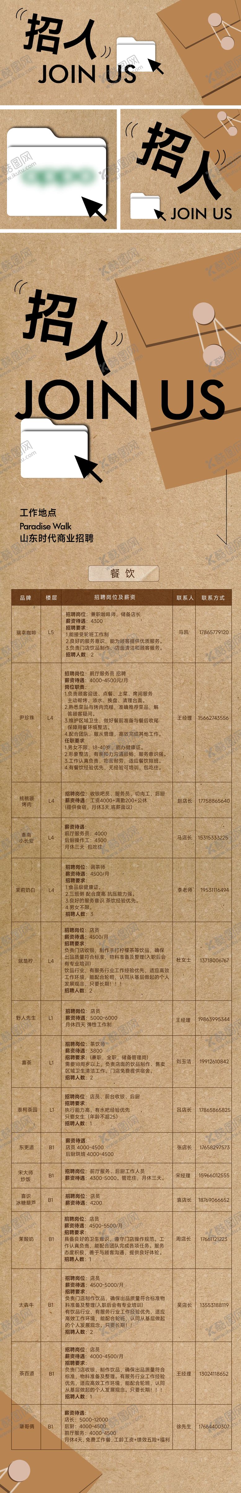 编号：13386504130422411631【酷图网】源文件下载-商业零售招聘长图推文海报