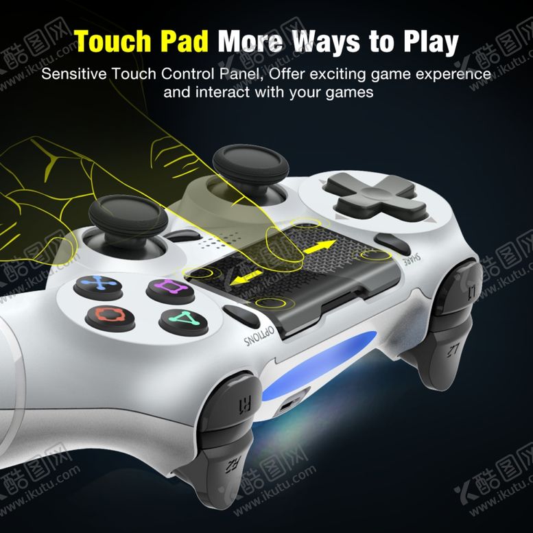 编号：36907909161224034712【酷图网】源文件下载-PS4白色手柄触控图