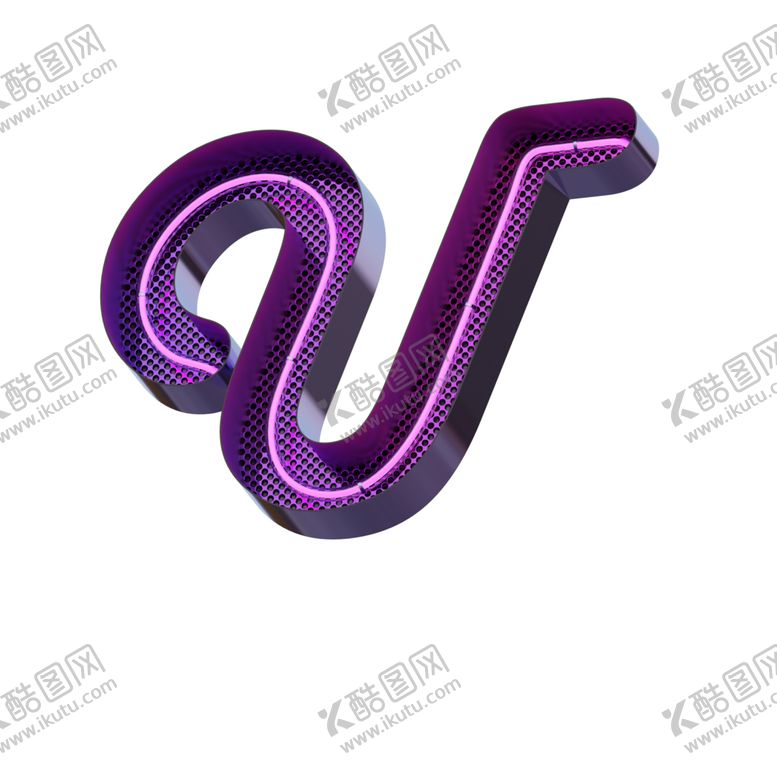 编号：82822805010402212442【酷图网】源文件下载-高清立体紫色霓虹灯字母元素