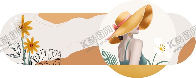 编号：96580911185500064189【酷图网】源文件下载-花卉美女手绘插画装饰画