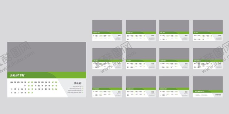 编号：94938610042046285329【酷图网】源文件下载-2021年日历