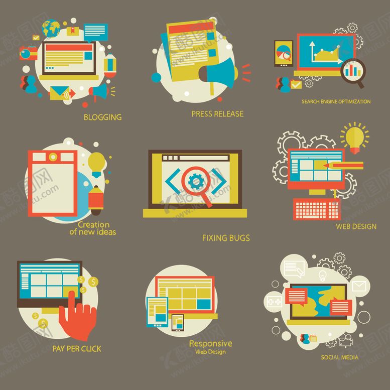 编号：16765310061949394647【酷图网】源文件下载-扁平化工作场景与人物