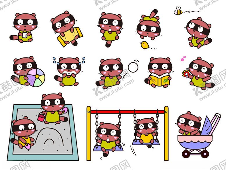 编号：63101910300743359117【酷图网】源文件下载-卡通角色多样动作展示