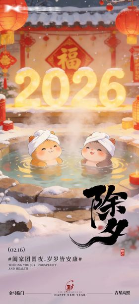 除夕温泉宣传海报