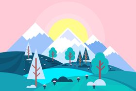 矢量春天背景插图季大自然