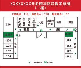 养老院消防疏散示意图