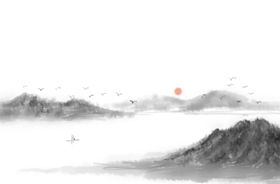 中国风新中式山水画山