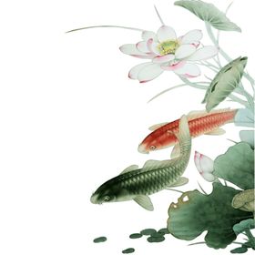 水墨墨迹鲤鱼