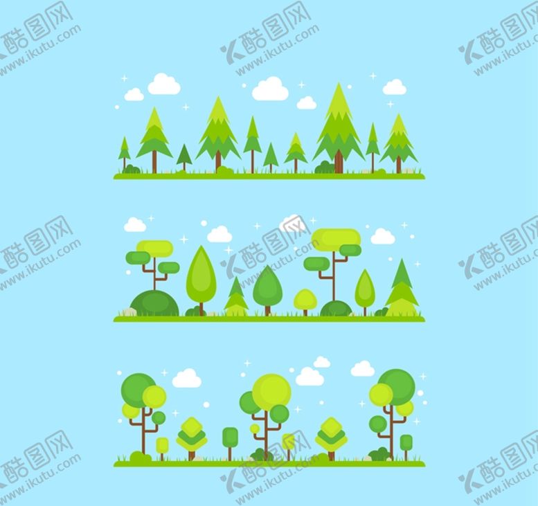 编号：30419709231643431953【酷图网】源文件下载-绿色树木矢量