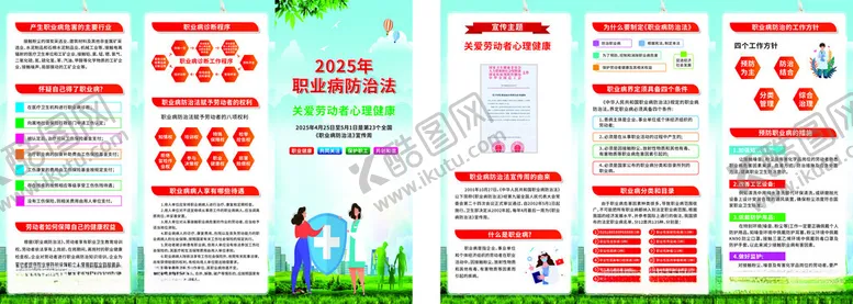 编号：77073006291859418520【酷图网】源文件下载-职业病防治法宣传周折页