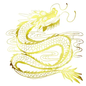 金龙免扣插画图腾