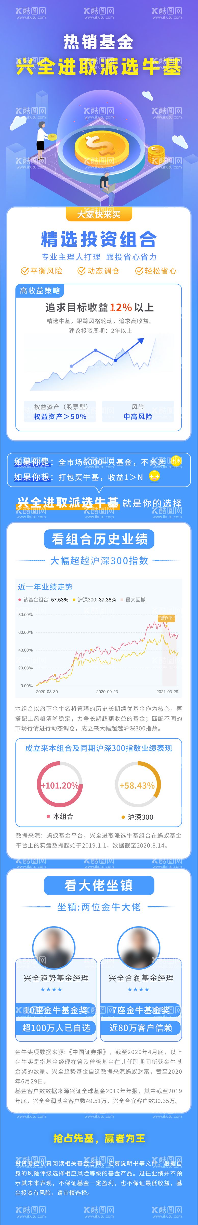 编号：33747711291619016226【酷图网】源文件下载-蓝色金融基金长图海报H5