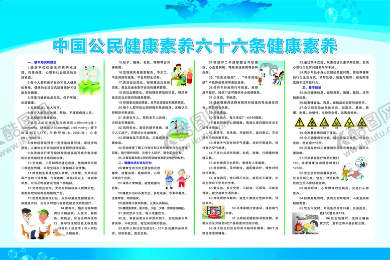 编号：40258909141557407691【酷图网】源文件下载-健康素养66条