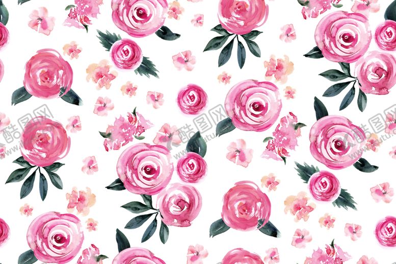编号：15519110120011291978【酷图网】源文件下载-水彩花朵创意图案