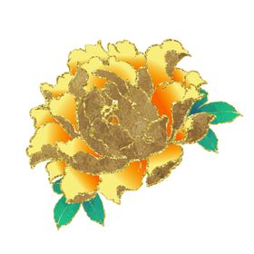 黄色牡丹插画