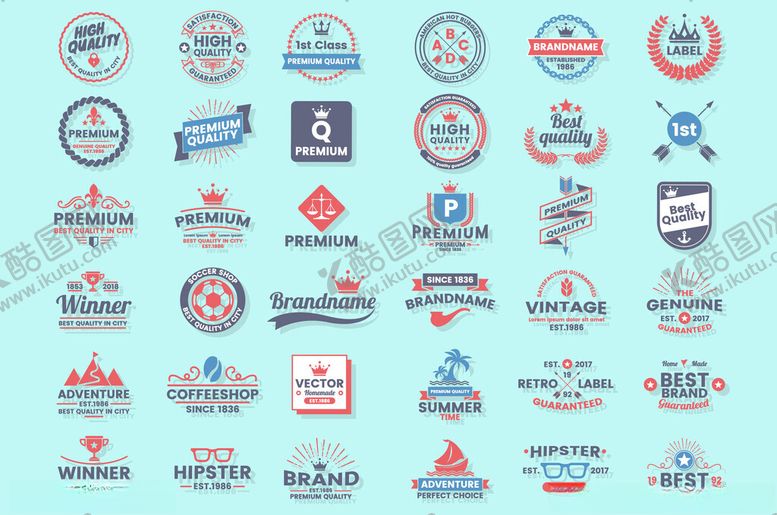 编号：20864811151552545552【酷图网】源文件下载-多样复古风格标志设计