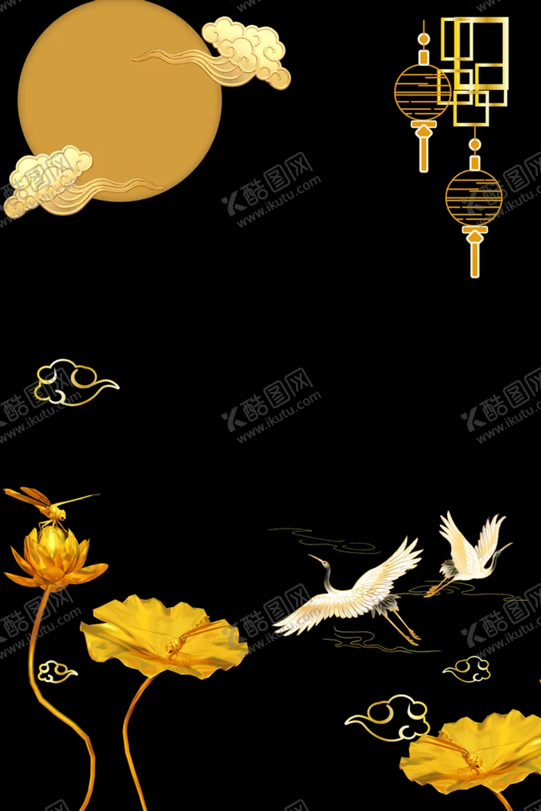 编号：31054510142231236780【酷图网】源文件下载-中秋节烫金背景