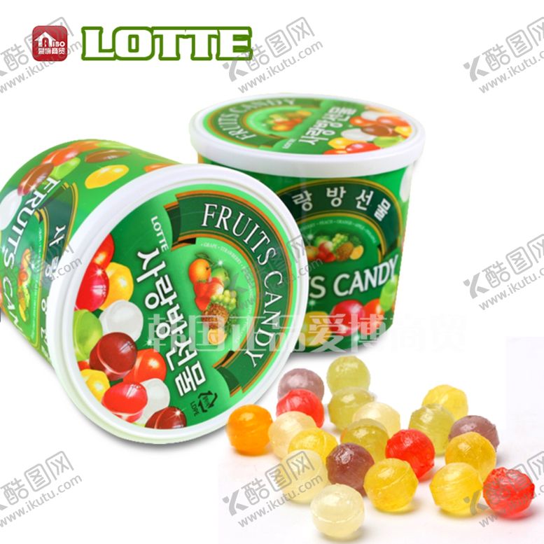 编号：80294510040655438114【酷图网】源文件下载-韩国乐天爱心球糖水果糖