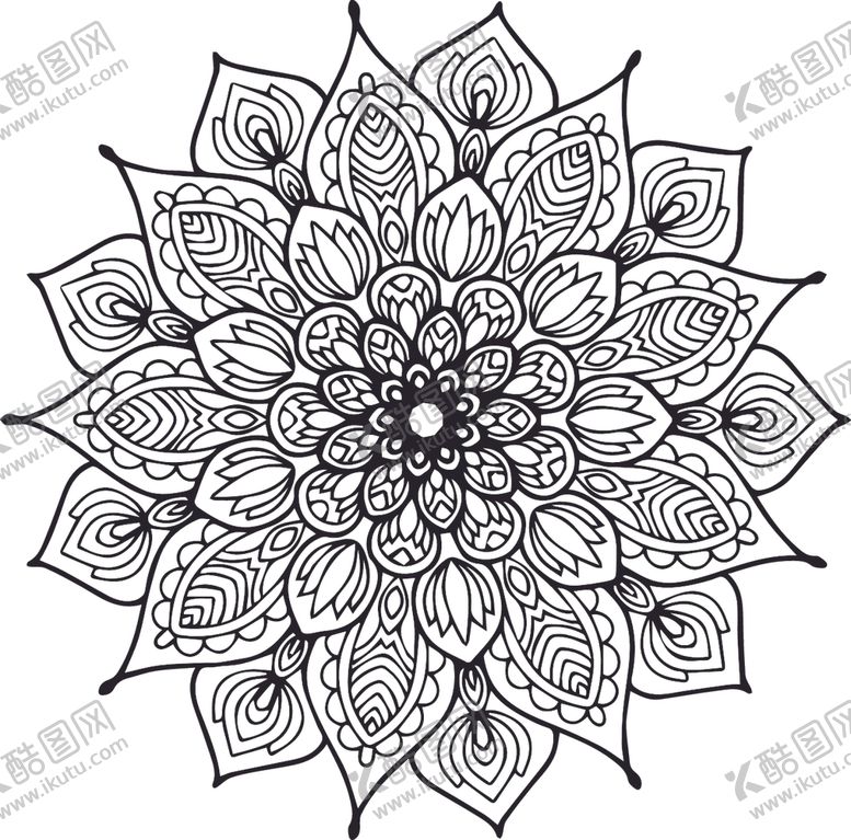 编号：40348610140655265488【酷图网】源文件下载-曼陀罗花纹